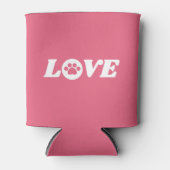 Pauw Print Love met  achtergrondkleur Blikjeskoeler (Voorkant)