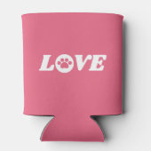 Pauw Print Love met  achtergrondkleur Blikjeskoeler (Achterkant)