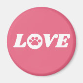 Pauw Print Love met  achtergrondkleur Magneet (Voorkant)