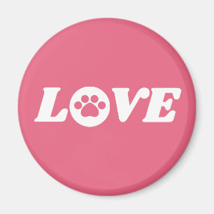 Pauw Print Love met achtergrondkleur Magneet