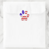 Pauw Print met Amerikaanse vlag Ronde Sticker (Tas)