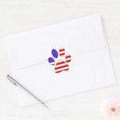 Pauw Print met Amerikaanse vlag Ronde Sticker (Envelop)