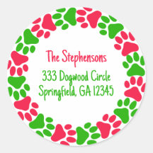 Pauw Print met helder rood en groen adres