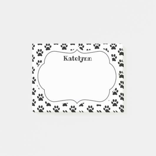 Pauw Print Pattern Aangepaste Monogram Post-it Not Post-it® Notes (Voorkant)