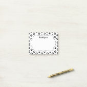 Pauw Print Pattern Aangepaste Monogram Post-it Not Post-it® Notes (Op bureau)