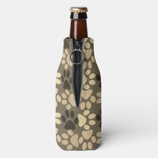 Pauw Print Pattern Brown Flesjeskoeler (Fles Achterkant)