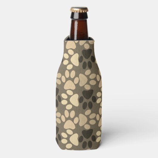 Pauw Print Pattern Brown Flesjeskoeler (Fles Voorkant)