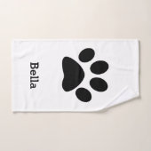 Pauw Print Pattern Monogram Naam Aangepast zwart w Bad Handdoek (Handdoek)