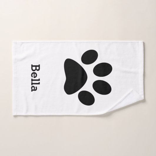 Pauw Print Pattern Monogram Naam Aangepast zwart w Bad Handdoek (Handdoek)