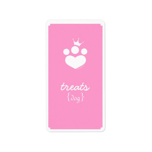 Pauw Print Princess Off-Leash Art™ Pet-behandeling Etiket (Voorkant)