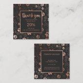 Pauw Print Roos Gold Bedankt Kaarten voor korting Vierkante Visitekaartje (Voorkant / Achterkant)