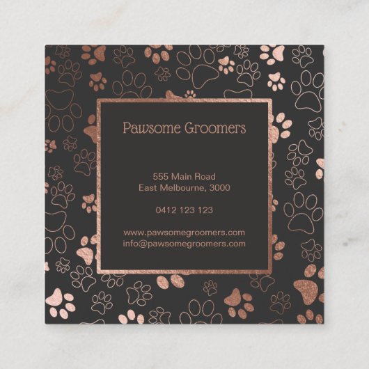 Pauw Print Roos Gold Bedankt Kaarten voor korting Vierkante Visitekaartje (Achterkant)