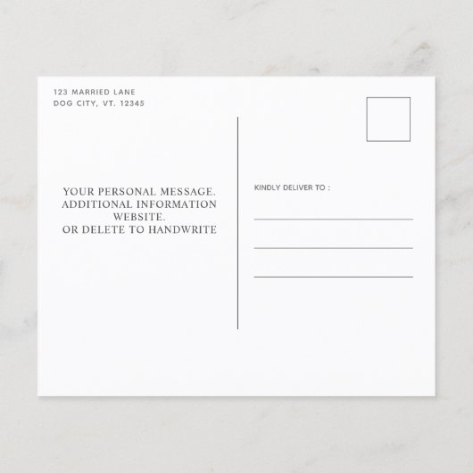 Pauw Print Roos Gold Glitter Save the Date Briefka (Achterkant)