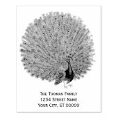 pauw pronken met zijn veren retour adres rubberstempel (Afrduk)