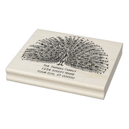 Pauw pronkt met veren #2 Retouradres  Rubberstempel