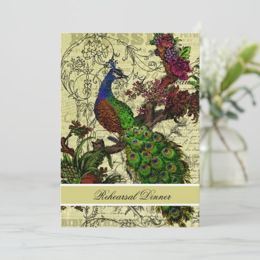  pauw repetitie diner uitnodiging (Staand voorkant)