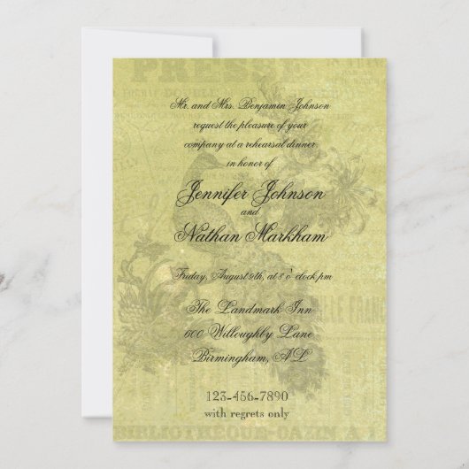  pauw repetitie diner uitnodiging (Achterkant)