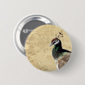 Pauw Ronde Button 5,7 Cm (Voorkant /achterkant)