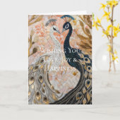  pauw roze gouden kerst kaart (Gele Bloem)