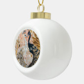  pauw roze gouden kerst keramische bal ornament (Rechts)