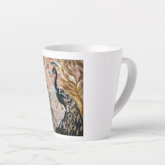  pauw roze gouden kerst latte mok (Rechterhoek)