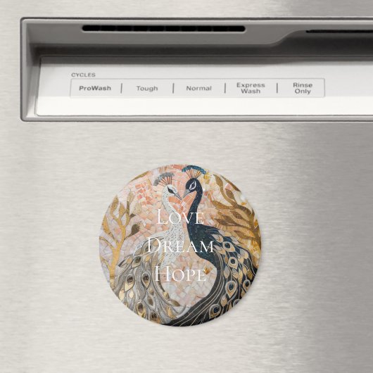  pauw roze gouden kerst magneet (Insitu (Vaatwasser))