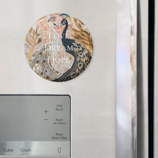 pauw roze gouden kerst magneet (Insitu (Koelkast))