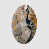  pauw roze gouden kerst ornament (voorkant)