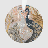  pauw roze gouden kerst ornament (voorkant)