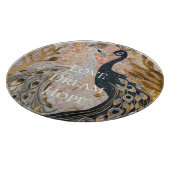 pauw roze gouden kerst snijplank (Hoek)