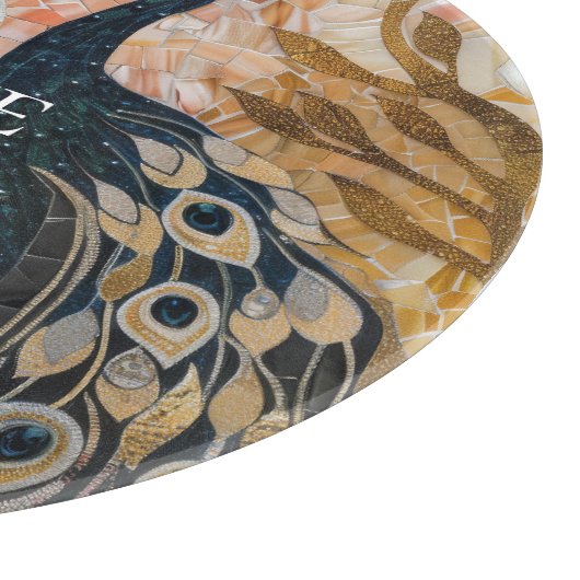  pauw roze gouden kerst snijplank (Hoek)