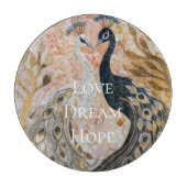  pauw roze gouden kerst snijplank (Voorkant)