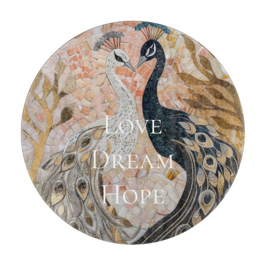 pauw roze gouden kerst snijplank (Voorkant)