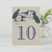 Pauw Rustiek Tafelnummerkaart voor Trouwfeest Kaart (Staand voorkant)