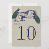 Pauw Rustiek Tafelnummerkaart voor Trouwfeest Kaart (Achterkant)