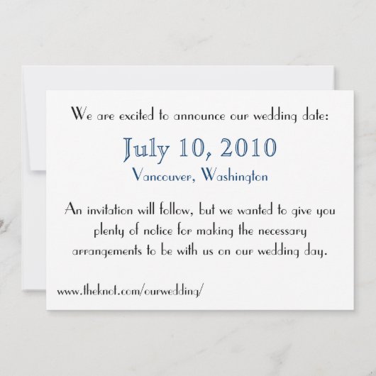 Pauw Save the Date Aankondiging (Achterkant)