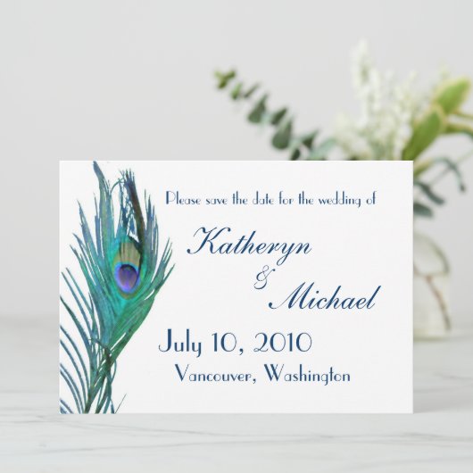 Pauw save-the-date-aankondiging save the date (Staand voorkant)