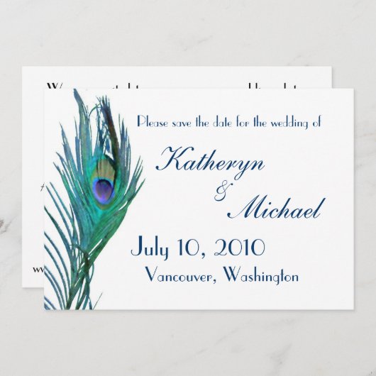 Pauw save-the-date-aankondiging save the date (Voorkant / Achterkant)