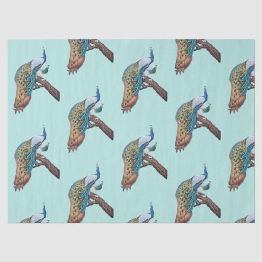 Pauw Serie Design 9 Blauwe Tissue Papier (Voorkant)
