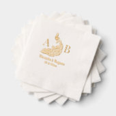 Pauw Silhouet #4 Koppel 2 Init Monogram Namen Folie Servetten (Insitu (Gestapeld))