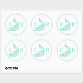 Pauw Silhouet #4 Koppel 2 Initiaal Monogram F Ronde Sticker (Vel)