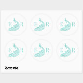 Pauw Silhouet #4 Koppel 2 Initiaal Monogram W0 Ronde Sticker (Vel)