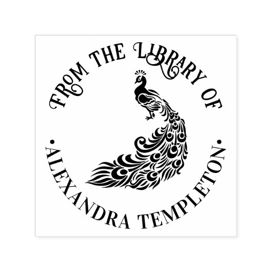 Pauw Silhouet #4 “Uit de bibliotheek van” Naam Zelfinktende Stempel (Design)