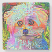 Pauw-sitive Vibes Stenen Onderzetter (Voorkant)