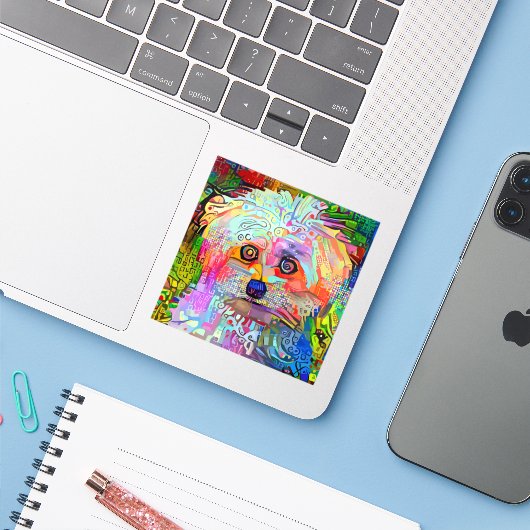 Pauw-sitive Vibes Sticker (Laptop met iPhone)