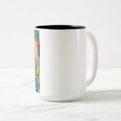 Pauw-sitive Vibes Tweekleurige Koffiemok (Voorkant rechts)