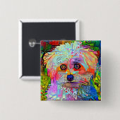 Pauw-sitive Vibes Vierkante Button 5,1 Cm (Voorkant /achterkant)