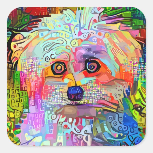 Pauw-sitive Vibes Vierkante Sticker (Voorkant)