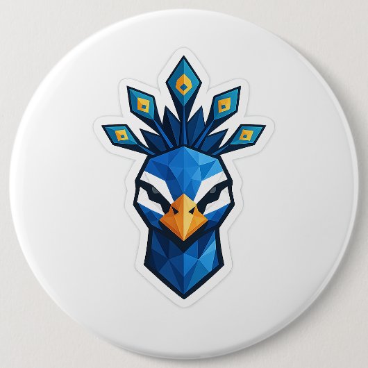 Pauw-sticker Ronde Button 6,0 Cm (Voorkant)