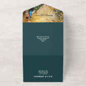  pauw thema bruiloft diner repetitie all in one uitnodiging (Buitenkant)